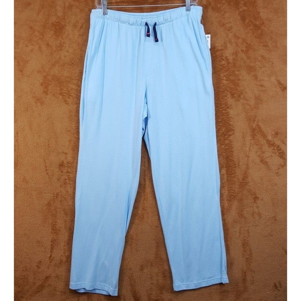 CLUB ROOM Pajama Pants Mens Small Light Blue Straight Leg Drawstring Modal Blend